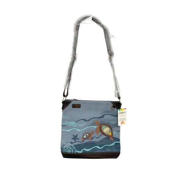Chala Handbags - Chala Turtles Canvas Crossbody Tote Bag Purse NWT